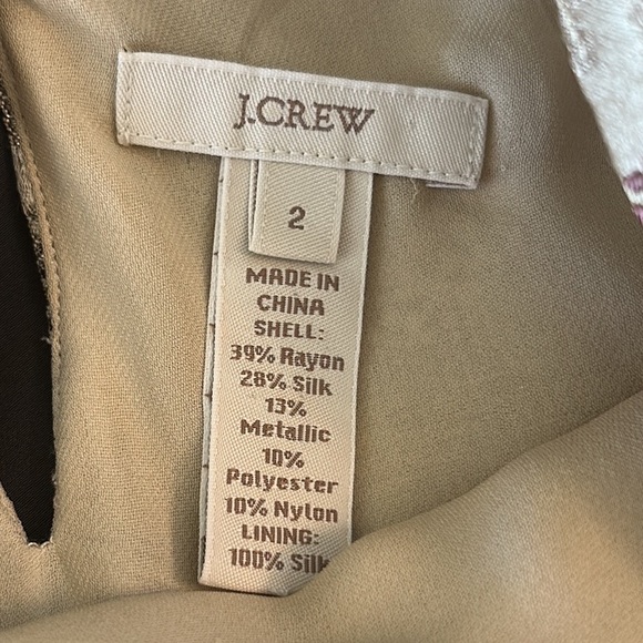 J. Crew Silk Blend Metallic Gold Brocade Top - 2 - Picture 12 of 14